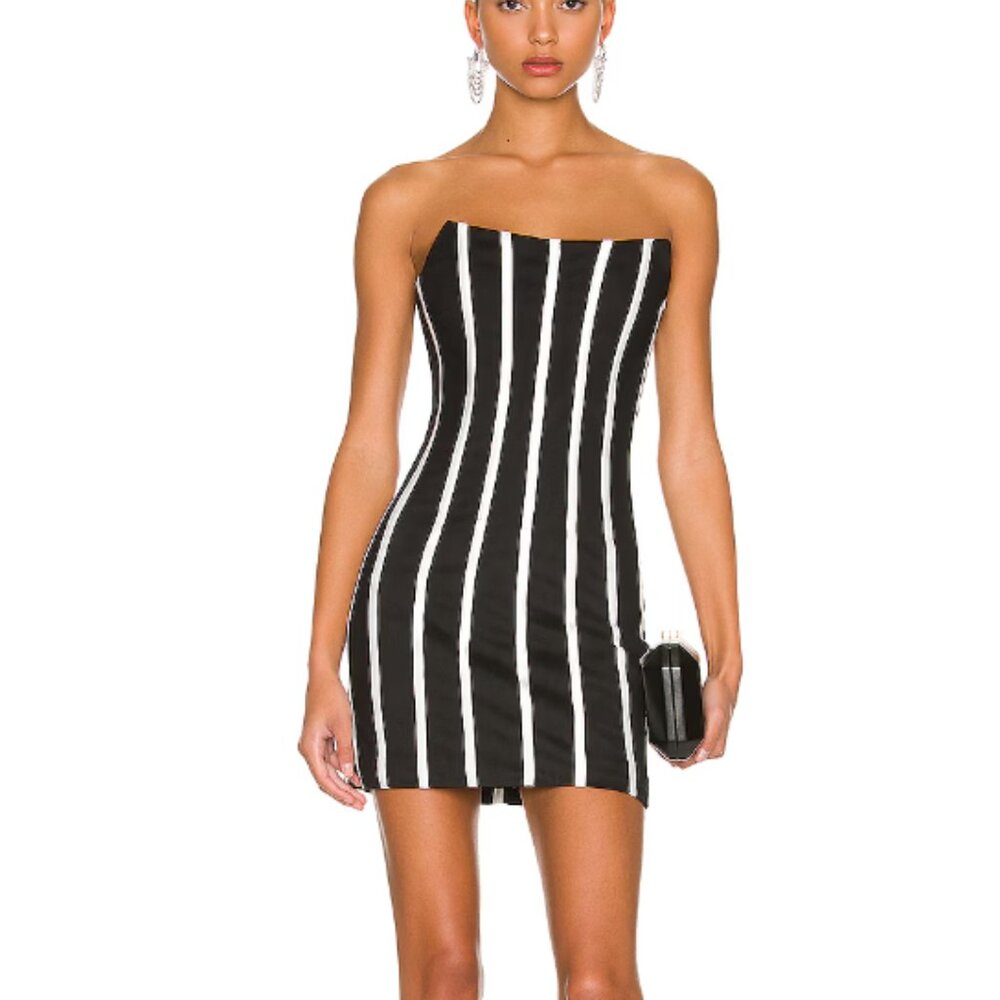 MISHA x Revolve Adena Dress in Black and Ivory, Size 8